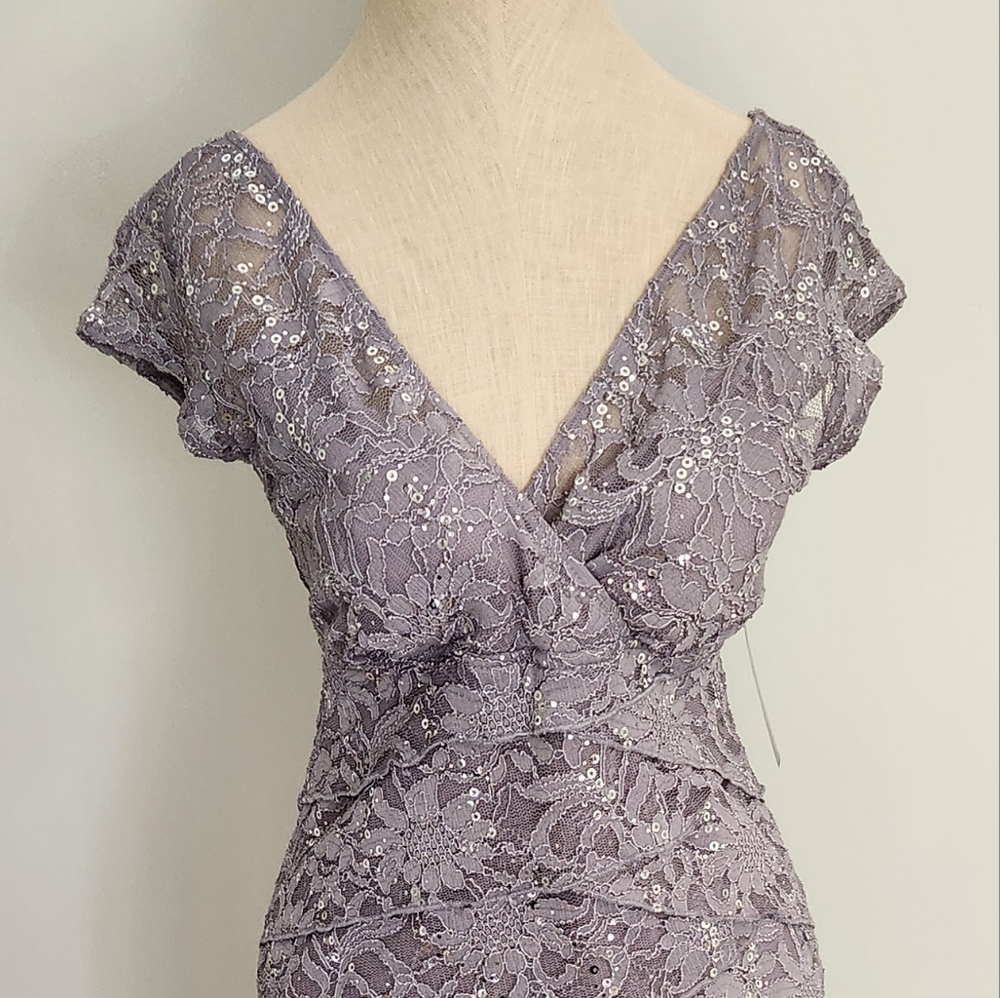 NEW - Silver Sequin Evening Dress - NWT